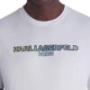 Flocked Logo Cotton Graphic T-Shirt Karl Lagerfeld Paris
