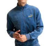 Puma Men's Minimal Gold-Tone Logo Velour Track Jacket